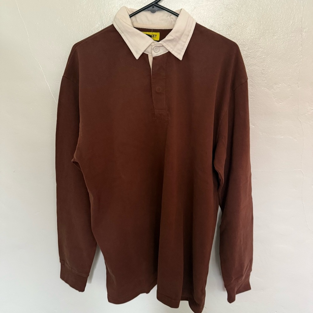 Market Studios Men’s Brown Long Sleeve Polo - Back To School!!!